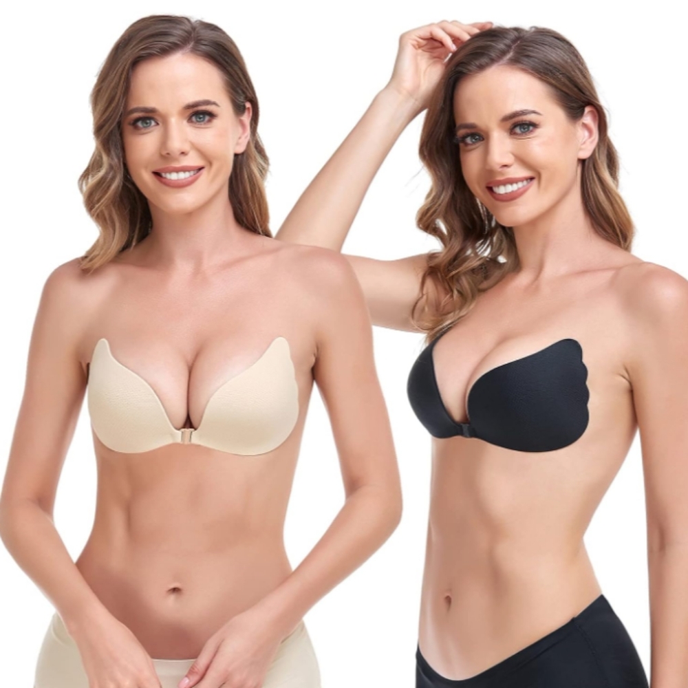 Seamless Strapless Adhesive Push-Up Bras - 2 Pack